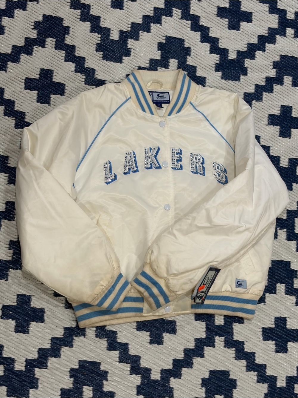 Vintage Los Angeles Lakers Bling Jacket G-III Sports Carl Banks Womens Sz L New
